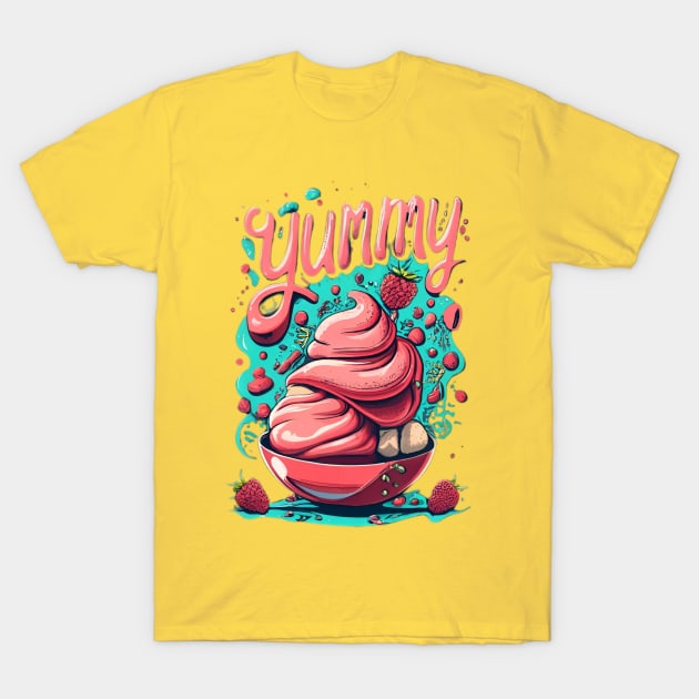 Raspberry sorbet in a bowl T-Shirt by Izhan's Fashion wear